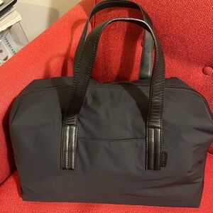Black Tote Bag with Leather Handles